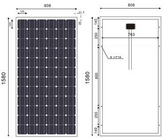 Модуль 190 ватт Монокрысталлине солнечный для решетки - соединенной системы производства электроэнергии